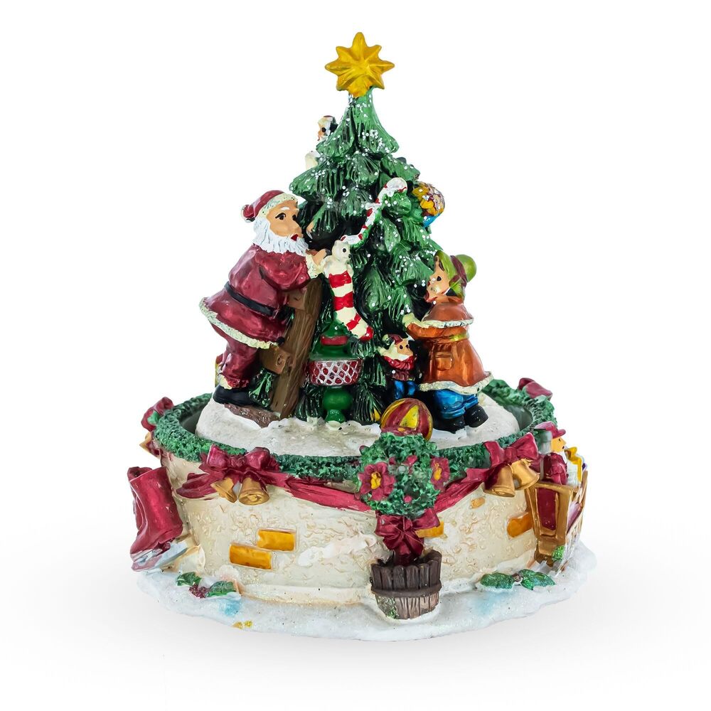 3106 Tree Decorating Duo Spinning Musical Christmas Figurine